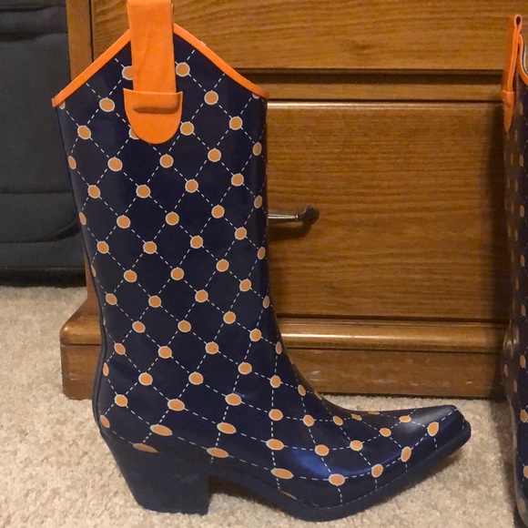 Blue & orange Stadium Stomper Rain Boots - Picture 2 of 4